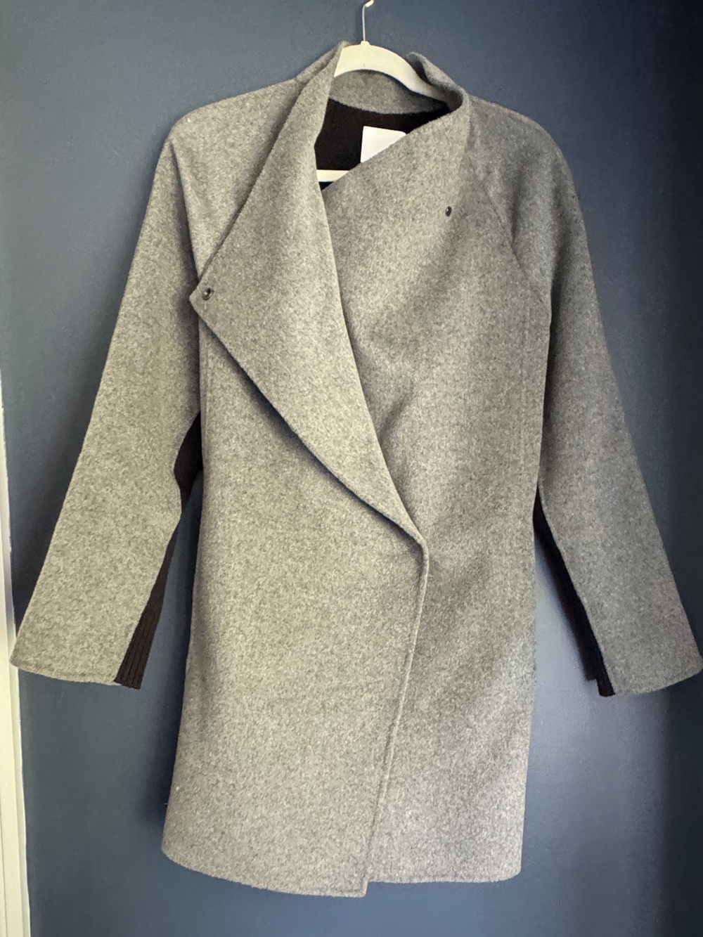 Vince Gray Wrap-Front Wool Blend Trench Coat